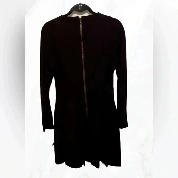 Like new Cue drop waist long sleeve burgundy bodycon zippered back Midi dress 10 - Picture 2 of 4